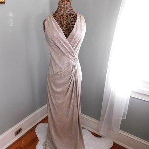 Lauren Ralph Lauren Evening Gold Metallic Maxi Gown